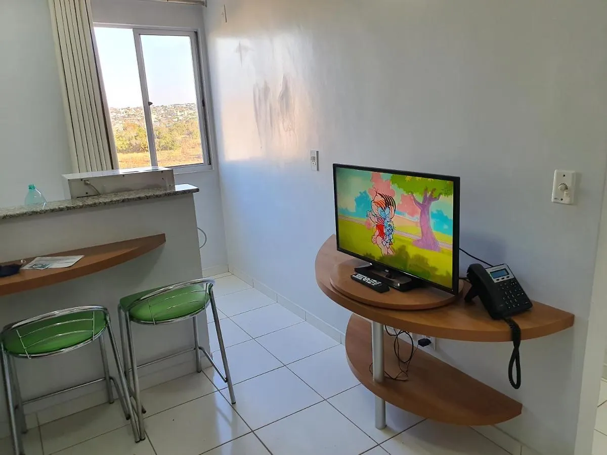 Apart-hotel Resort Hotel Golden Dolphin - Grand&Express - Águas Termais - Caldas Novas - Roupa de Cama, Banho e TV de LED